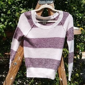 Roxi Pullover Scoop Neck Sweater with Stripes S